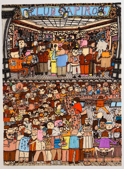 Club Papiros. Håndkolorert