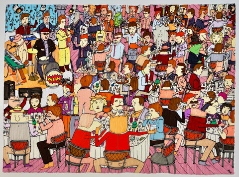 Club Papiros: Acapulco Branch. Håndkolorert